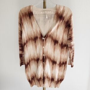 Rebecca Moses 3/4 Sleeve Button Front Cardigan Sweater Tunic Womens Size Small